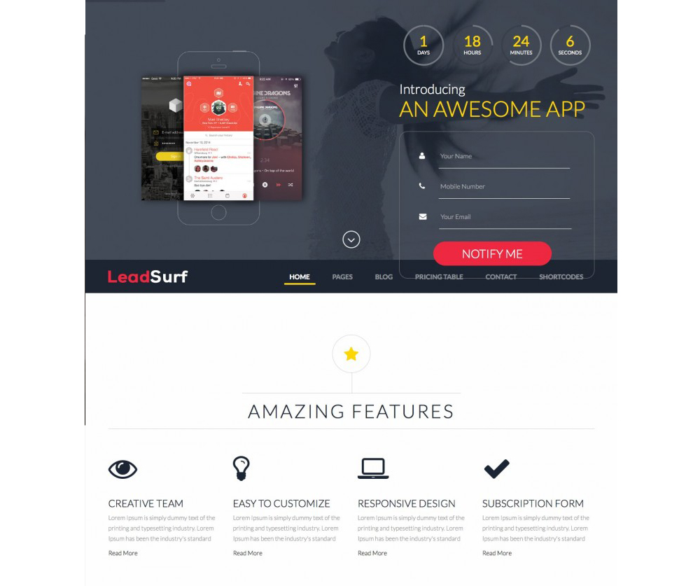 LeadSurf – Lead Capture Landing Page WordPress Theme