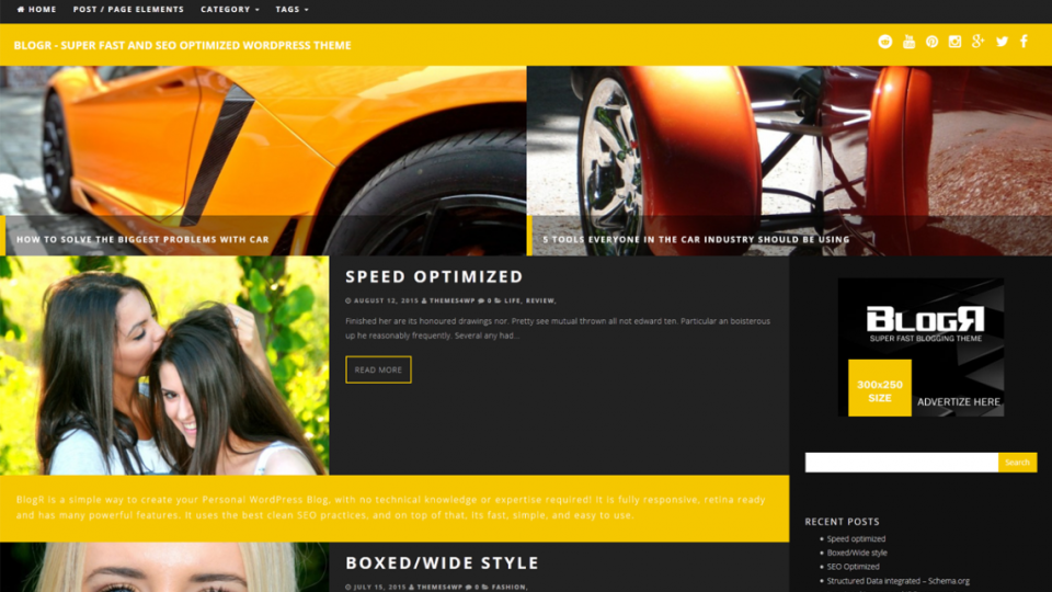 BlogR WordPress Theme