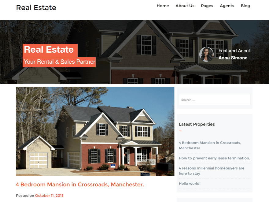 Real Estate Lite WordPress Theme