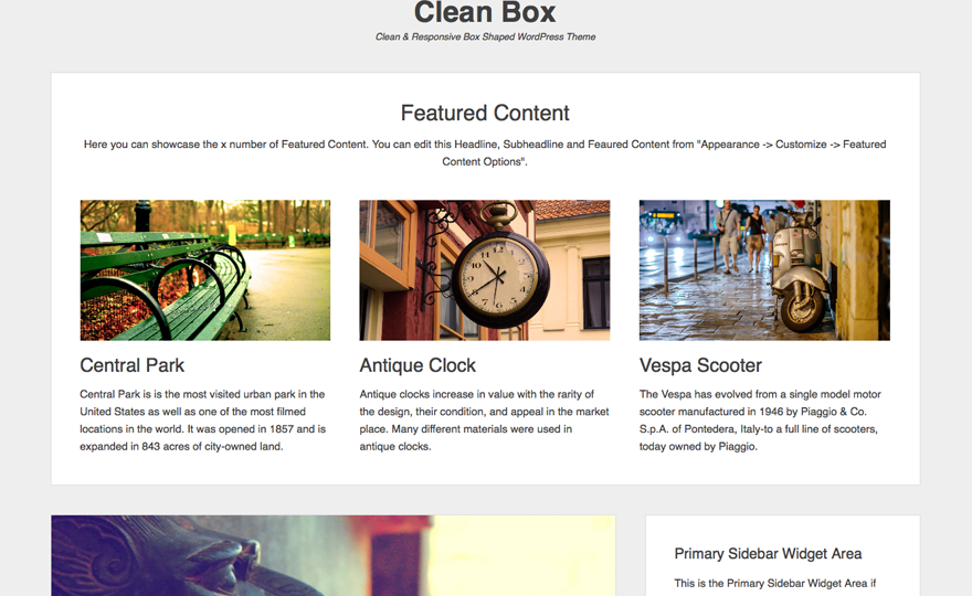Clean Box WordPress Theme Download