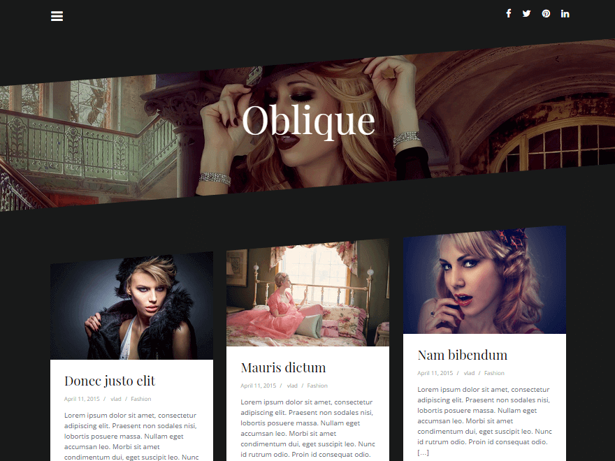 Oblique WordPress Theme