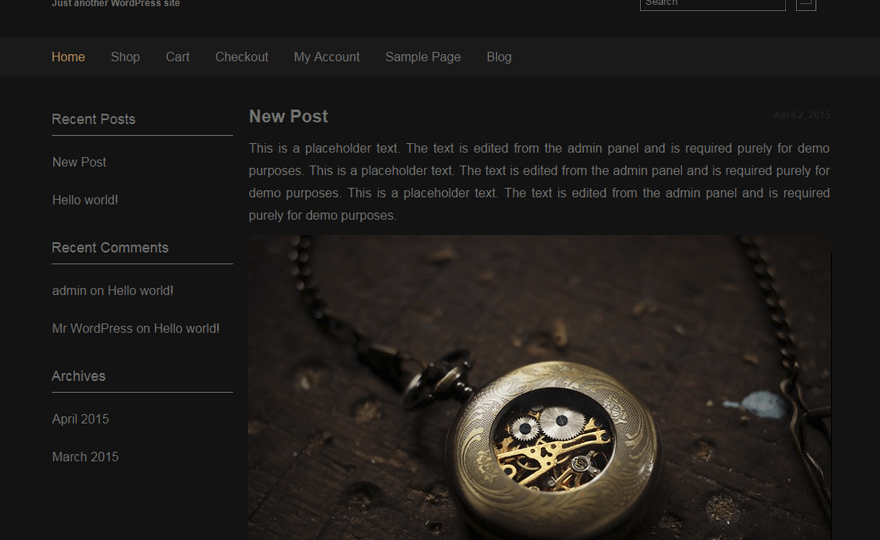 Dark Shop lite WordPress Theme