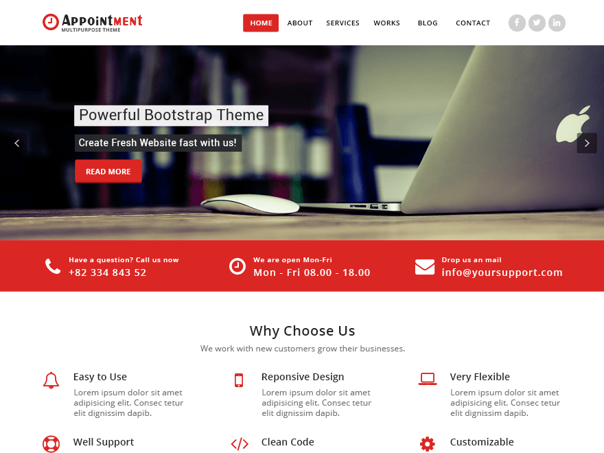 Appointment Red WordPress Theme