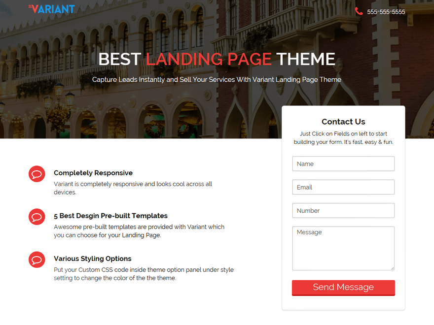Variant Landing Page