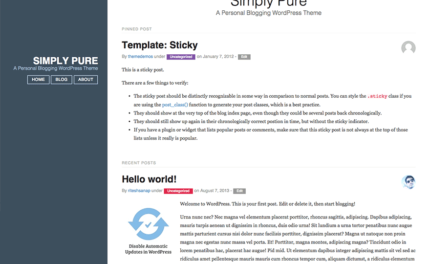 Simply Pure WordPress Theme