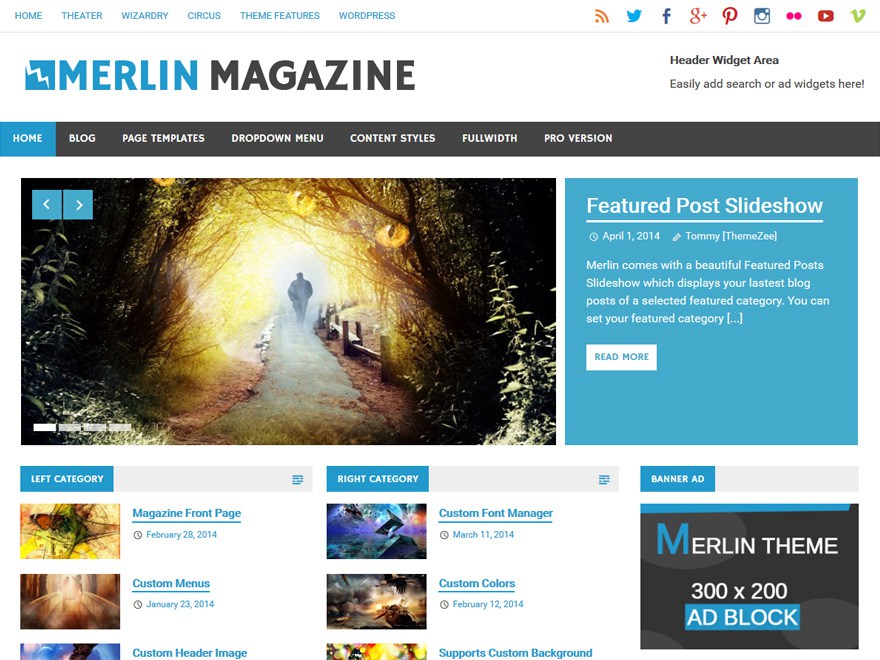 Merlin WordPress Theme