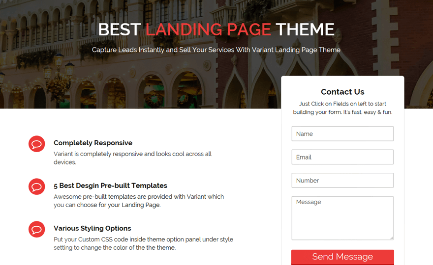Variant Landing Page